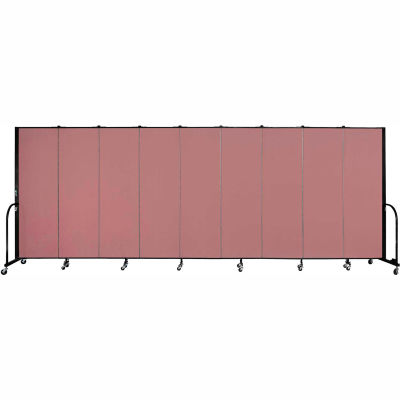 Screenflex Portable Room Divider - 9 Panel - 6'H x 16'9"L - Rose