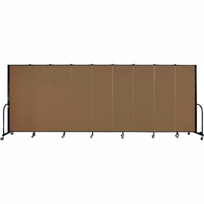 Screenflex Portable Room Divider - 9 Panel - 6'H x 16'9"L - Walnut