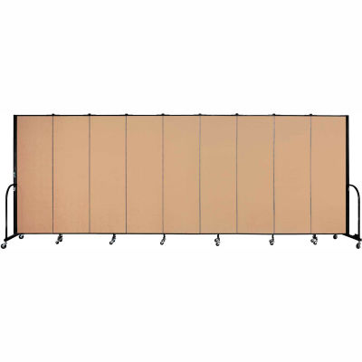 Screenflex Portable Room Divider - 9 Panel - 6'H x 16'9"L - Desert