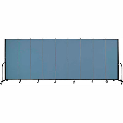 Screenflex Portable Room Divider - 9 Panel - 6'H x 16'9"L - Summer Blue
