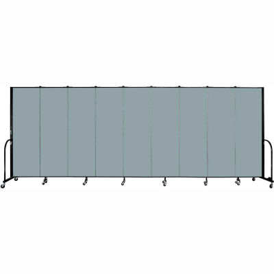 Screenflex Portable Room Divider - 9 Panel - 6'H x 16'9"W - Grey Stone