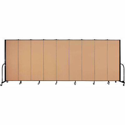 Screenflex Portable Room Divider - 9 Panel - 6'H x 16'9"L - Sand