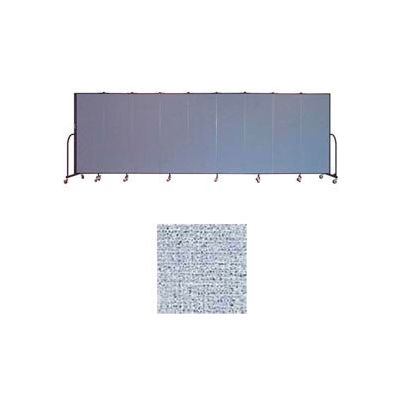 Screenflex 9 Panel Portable Room Divider, 6'H x 16'9"L, Vinyl Color: Blue Tide