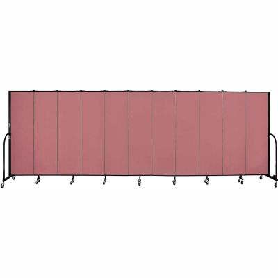 Screenflex 11 Panel Portable Room Divider, 6'8"H x 20'5"W, Fabric Color: Rose