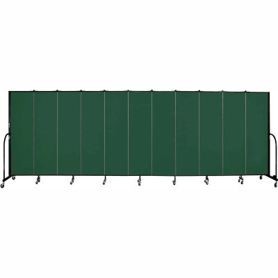 Screenflex 11 Panel Portable Room Divider, 6'8"H x 20'5"W, Fabric Color: Mallard