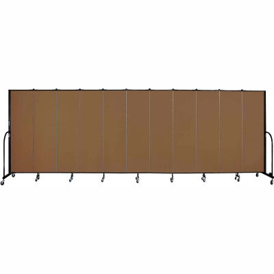 Screenflex 11 Panel Portable Room Divider, 6'8"H x 20'5"W, Fabric Color: Walnut