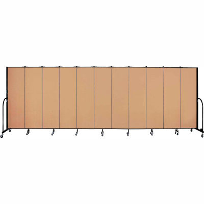 Screenflex 11 Panel Portable Room Divider, 6'8"H x 20'5"L, Fabric Color: Desert