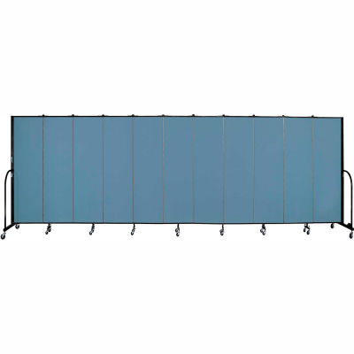 Screenflex 11 Panel Portable Room Divider, 6'8"H x 20'5"L, Fabric Color: Summer Blue