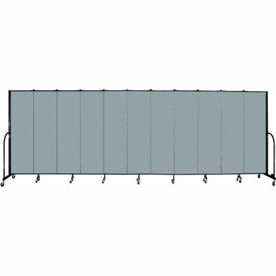 Screenflex 11 Panel Portable Room Divider, 6'8"H x 20'5"L, Fabric Color: Grey Stone