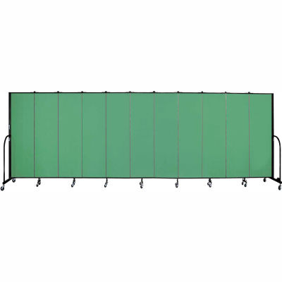 Screenflex 11 Panel Portable Room Divider, 6'8"H x 20'5"L, Fabric Color: Sea Green