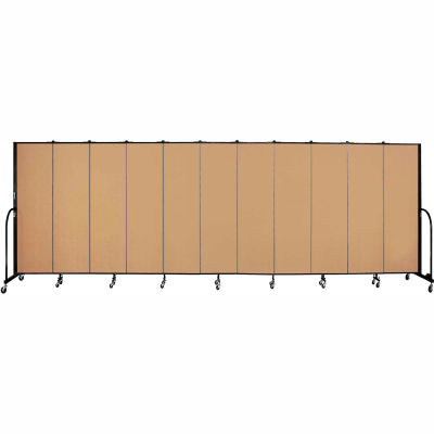 Screenflex 11 Panel Portable Room Divider, 6'8"H x 20'5"L, Fabric Color: Sand