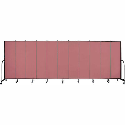 Screenflex 11 Panel Portable Room Divider, 6'8"H x 20'5"L, Fabric Color: Mauve