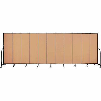 Screenflex 11 Panel Portable Room Divider, 6'8"H x 20'5"W, Fabric Color: Wheat