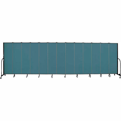 Screenflex 13 Panel Portable Room Divider, 6'8"H x 24'1"L, Fabric Color: Lake