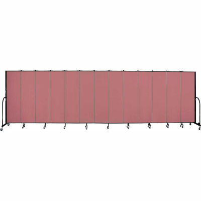 Screenflex 13 Panel Portable Room Divider, 6'8"H x 24'1"W, Fabric Color: Rose