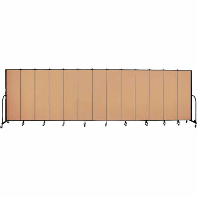 Screenflex 13 Panel Portable Room Divider, 6'8"H x 24'1"L, Fabric Color: Desert