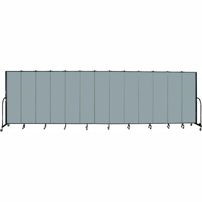 Screenflex 13 Panel Portable Room Divider, 6'8"H x 24'1"L, Fabric Color: Grey Stone