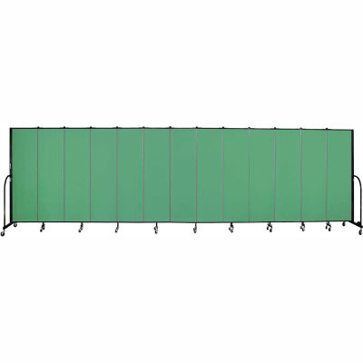 Screenflex 13 Panel Portable Room Divider, 6'8"H x 24'1"W, Fabric Color: Sea Green