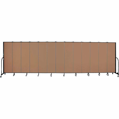 Screenflex 13 Panel Portable Room Divider, 6'8"H x 24'1"L, Fabric Color: Beech