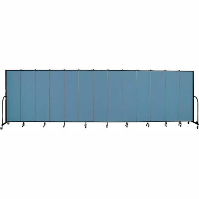 Screenflex 13 Panel Portable Room Divider, 6'8"H x 24'1"L, Fabric Color: Blue