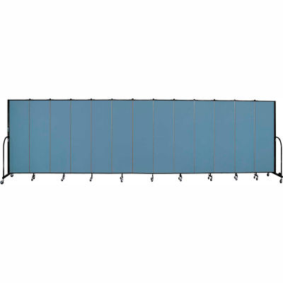 Screenflex 13 Panel Portable Room Divider, 6'8"H x 24'1"W, Fabric Color: Blue