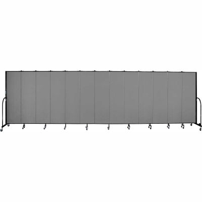 Screenflex 13 Panel Portable Room Divider, 6'8"H x 24'1"W, Fabric Color: Grey