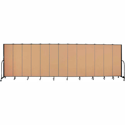 Screenflex 13 Panel Portable Room Divider, 6'8"H x 24'1"W, Fabric Color: Wheat