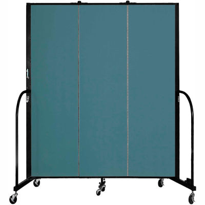Screenflex 3 Panel Portable Room Divider, 6'8"H x 5'9"L, Fabric Color: Lake