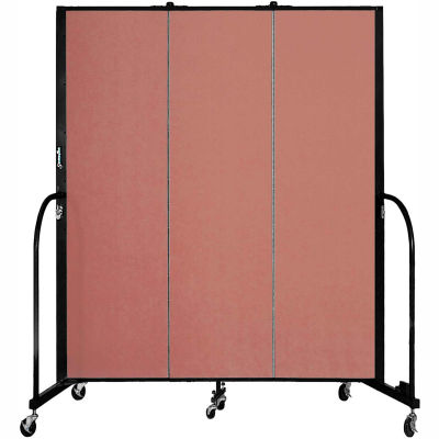 Screenflex 3 Panel Portable Room Divider, 6'8"H x 5'9"L, Fabric Color: Cranberry