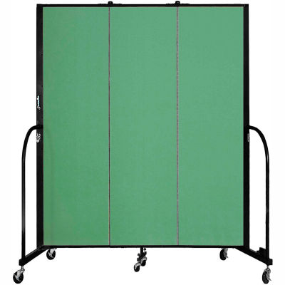 Screenflex 3 Panel Portable Room Divider, 6'8"H x 5'9"L, Fabric Color: Sea Green