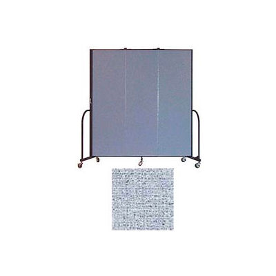 Screenflex 3 Panel Portable Room Divider, 6'8"H x 5'9"L, Vinyl Color: Blue Tide