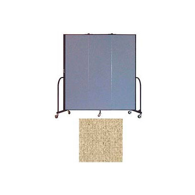 Screenflex 3 Panel Portable Room Divider, 6'8"H x 5'9"L, Vinyl Color: Sandalwood