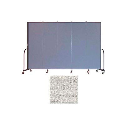 Screenflex 5 Panel Portable Room Divider, 6'8"H x 9'5"W, Vinyl Color: Granite