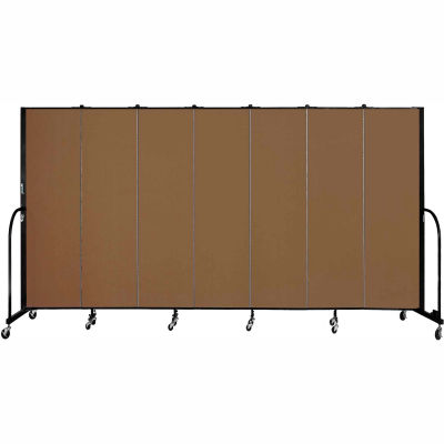 Screenflex 7 Panel Portable Room Divider, 6'8"H x 13'1"W, Fabric Color: Walnut