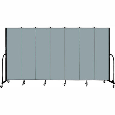 Screenflex 7 Panel Portable Room Divider, 6'8"H x 13'1"L, Fabric Color: Grey Stone