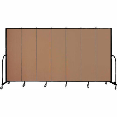 Screenflex 7 Panel Portable Room Divider, 6'8"H x 13'1"L, Fabric Color: Beech