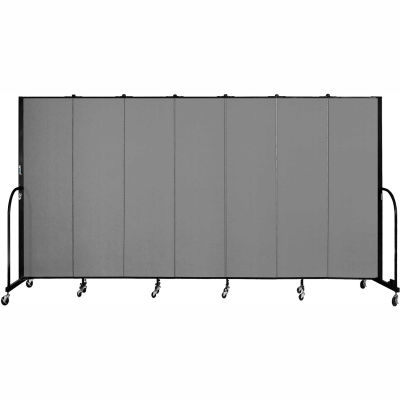 Screenflex 7 Panel Portable Room Divider, 6'8"H x 13'1"W, Fabric Color: Grey