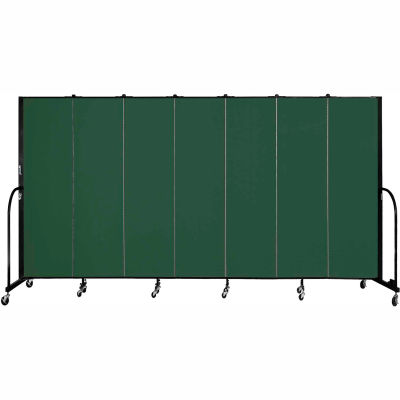 Screenflex 7 Panel Portable Room Divider, 6'8"H x 13'1"L, Fabric Color: Green