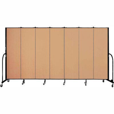 Screenflex 7 Panel Portable Room Divider, 6'8"H x 13'1"L, Fabric Color: Wheat