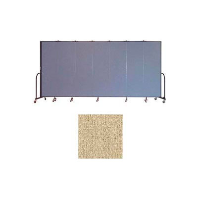Screenflex 7 Panel Portable Room Divider, 6'8"H x 13'1"W, Vinyl Color: Sandalwood