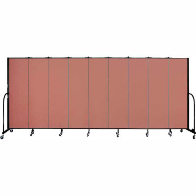 Screenflex 9 Panel Portable Room Divider, 6'8"H x 16'9"L, Fabric Color: Cranberry