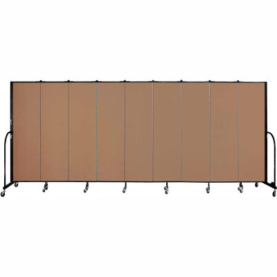 Screenflex 9 Panel Portable Room Divider, 6'8"H x 16'9"L, Fabric Color: Beech