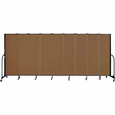 Screenflex 9 Panel Portable Room Divider, 6'8"H x 16'9"L, Fabric Color: Oatmeal