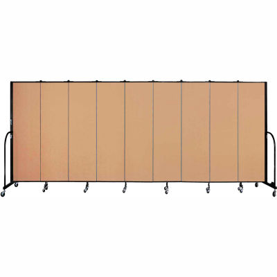 Screenflex 9 Panel Portable Room Divider, 6'8"H x 16'9"L, Fabric Color: Wheat