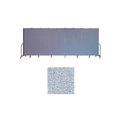 Screenflex 9 Panel Portable Room Divider, 6'8"H x 16'9"L, Vinyl Color: Blue Tide