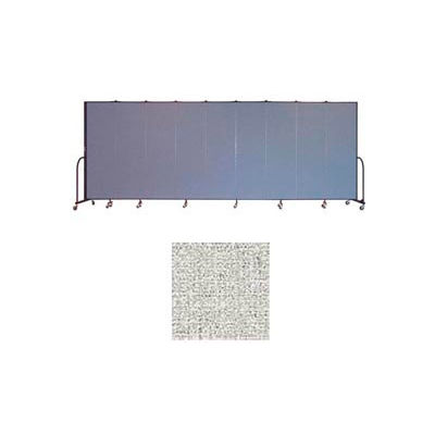 Screenflex 9 Panel Portable Room Divider, 6'8"H x 16'9"W, Vinyl Color: Granite