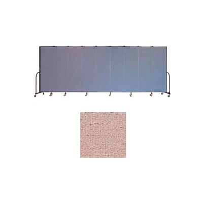 Screenflex 9 Panel Portable Room Divider, 6'8"H x 16'9"L, Vinyl Color: Raspberry Mist