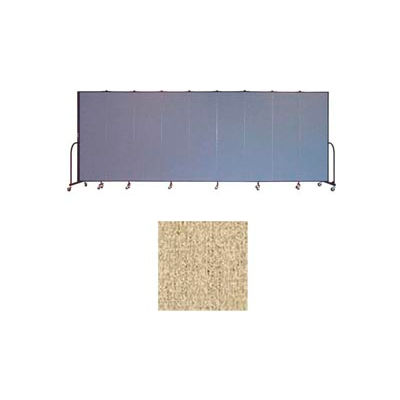 Screenflex 9 Panel Portable Room Divider, 6'8"H x 16'9"W, Vinyl Color: Sandalwood