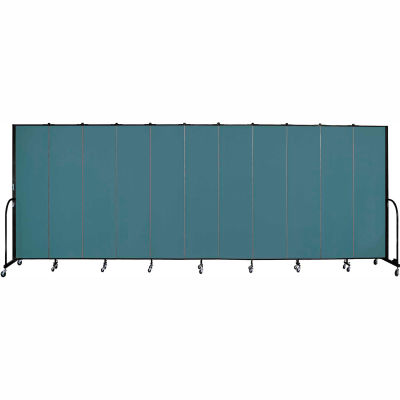 Screenflex 11 Panel Portable Room Divider, 7'4"H x 20'5"L, Fabric Color: Lake