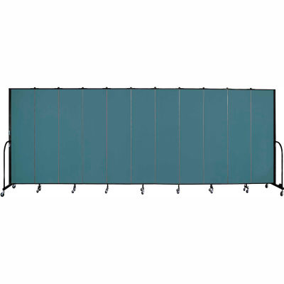 Screenflex 11 Panel Portable Room Divider, 7'4"H x 20'5"L, Fabric Color: Lake